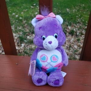 2017 American Greetings Care Bears 'Share Bear' XOXO - Purple - ABOUT 9" TALL